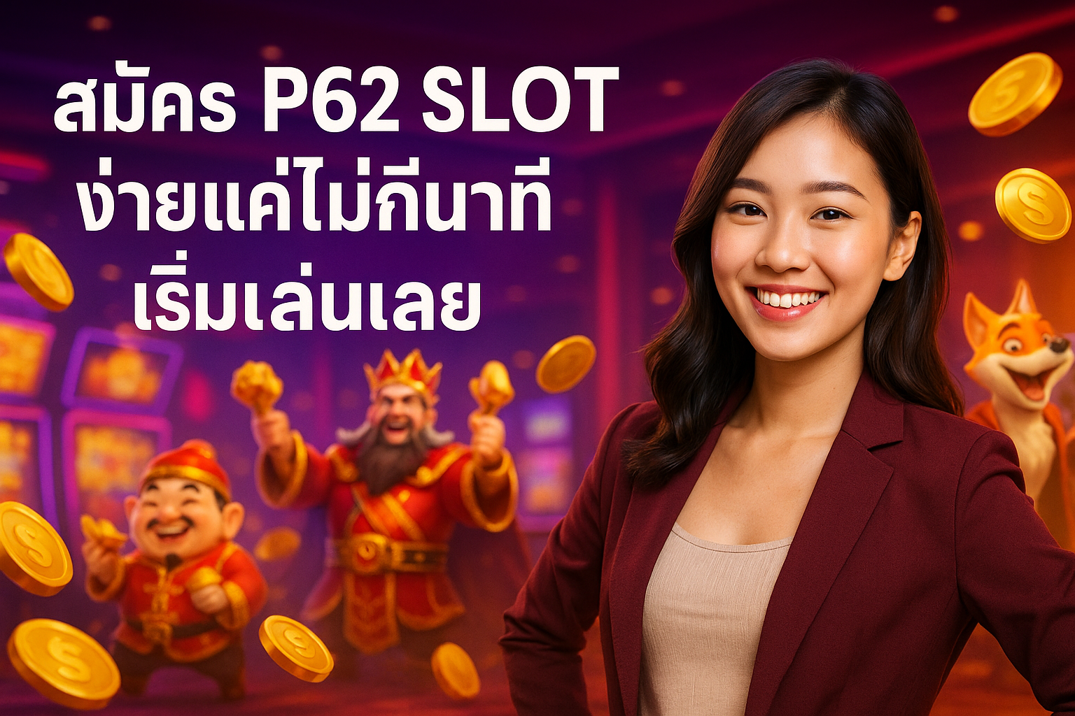 สมัคร P62 SLOT ง่ายแค่ไม่กี่นาที เริ่มเล่นเลย