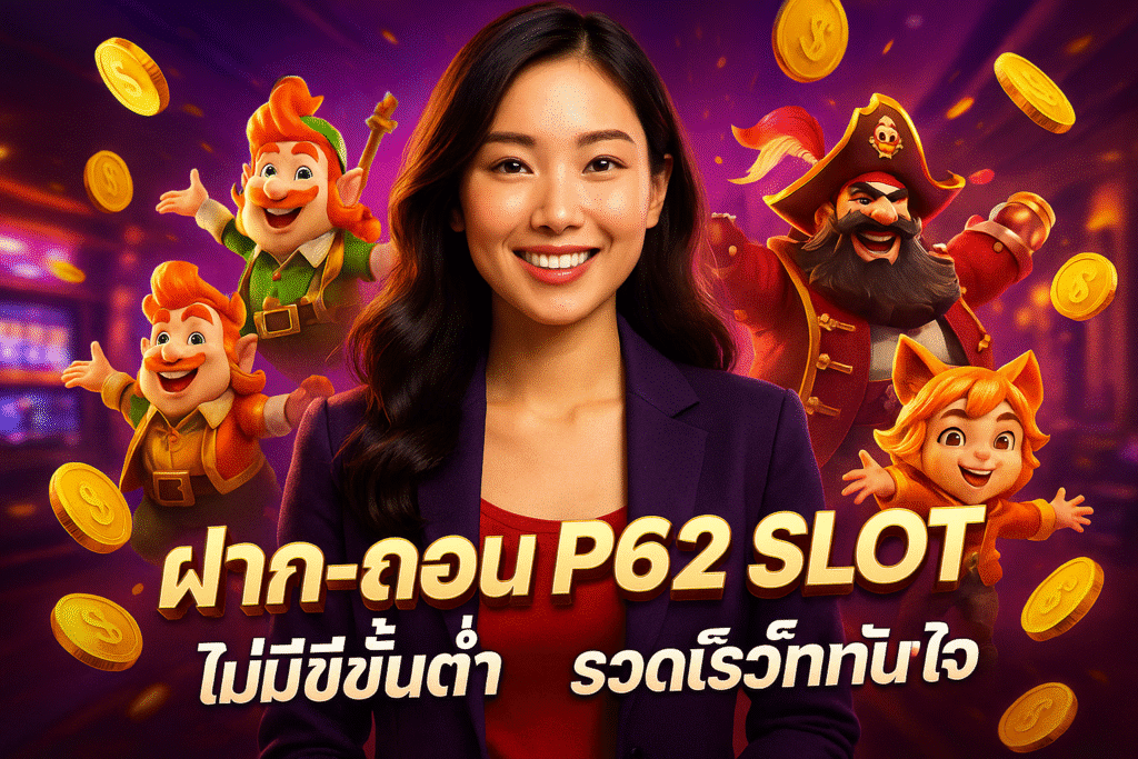 ฝาก-ถอน P62 SLOT ไม่มีขั้นต่ำ รวดเร็วทันใจ