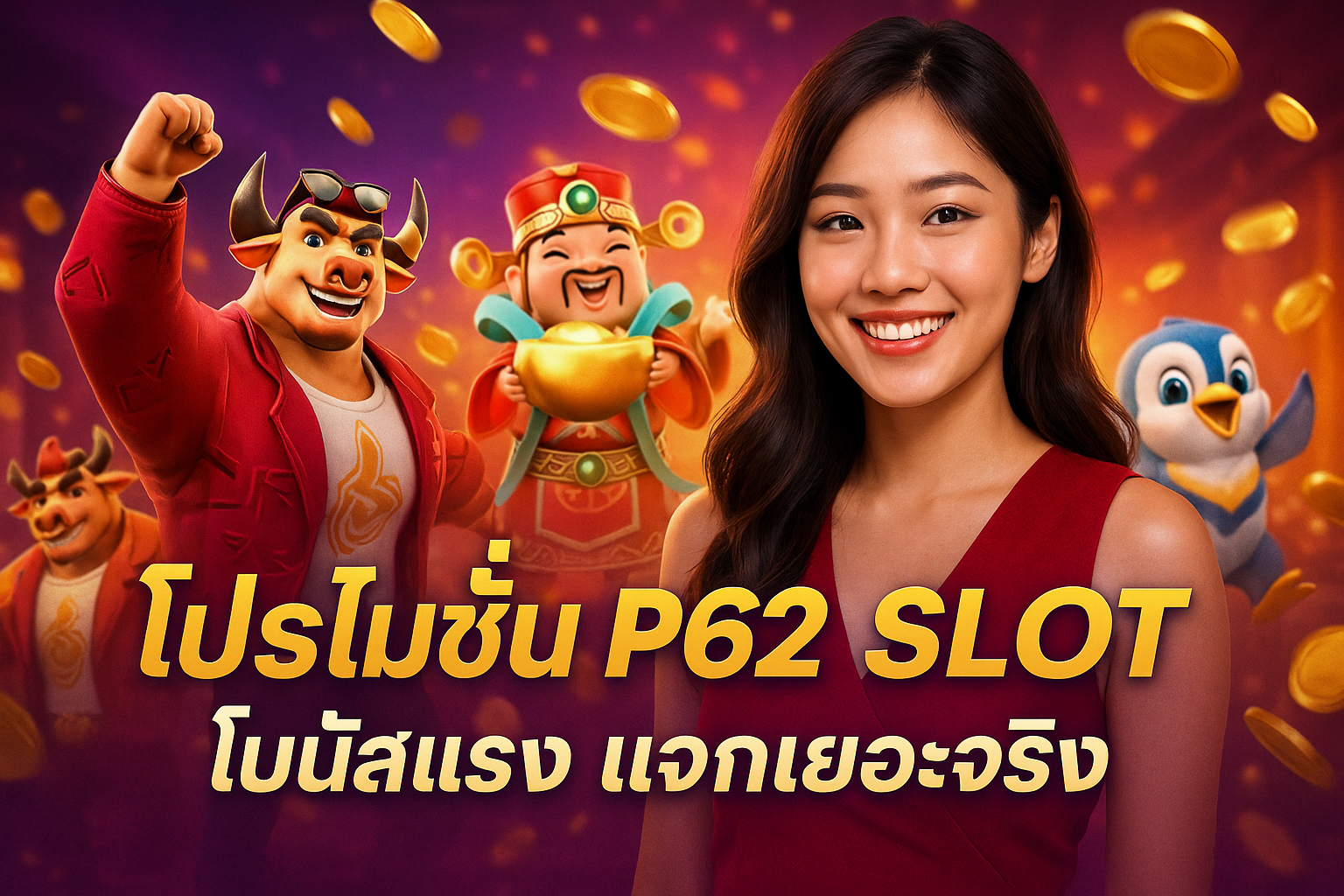 โปรโมชั่น P62 SLOT โบนัสแรง แจกเยอะจริง