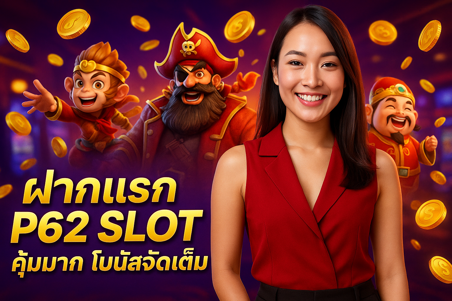 ฝากแรก P62 SLOT คุ้มมาก โบนัสจัดเต็ม